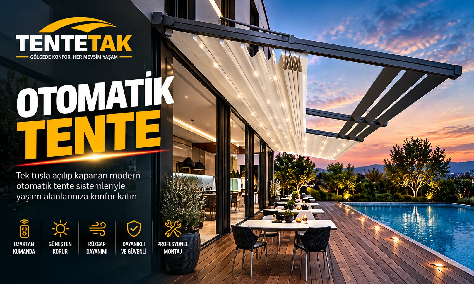 Otomatik Pergola Tente