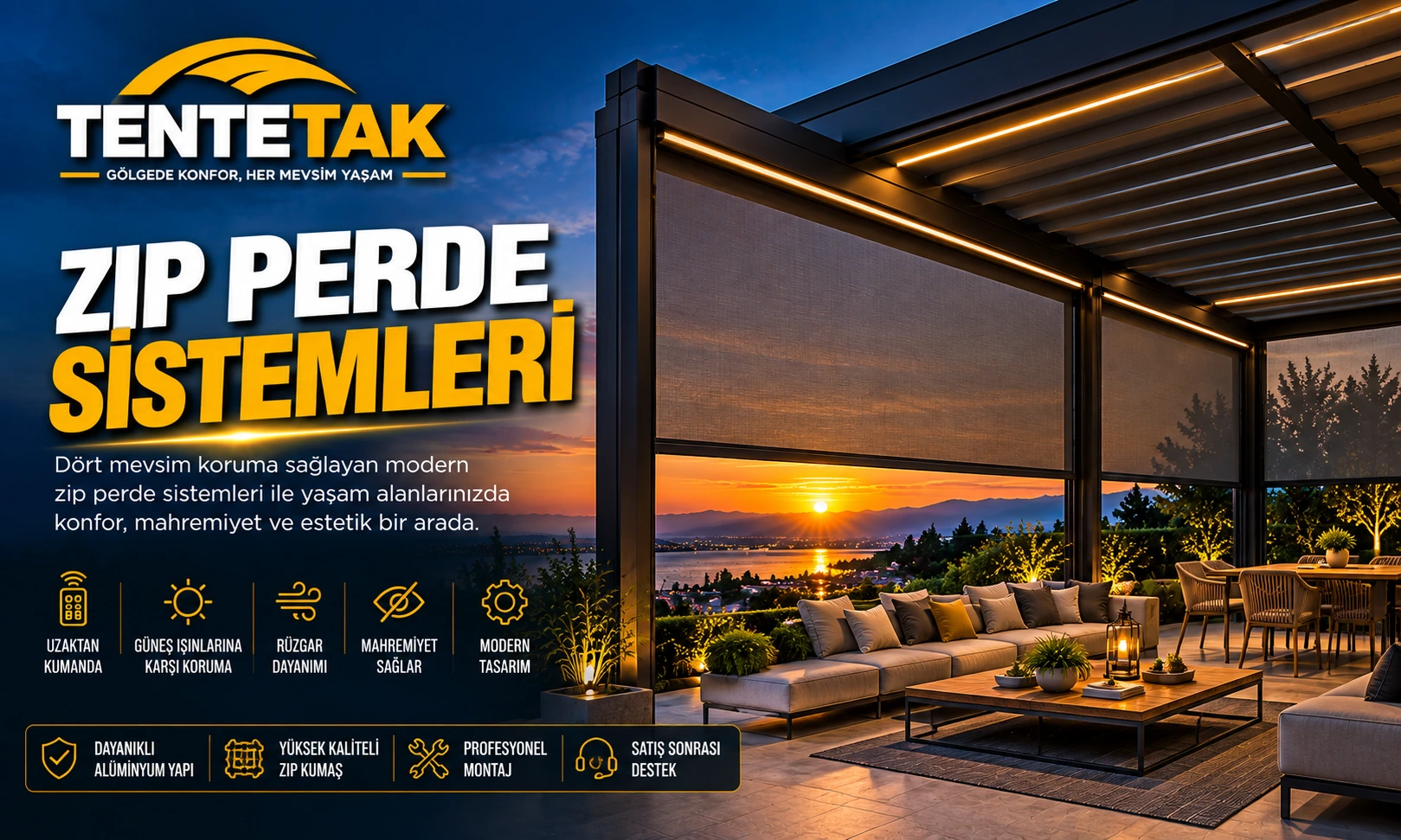 Otomatik Zip Perde