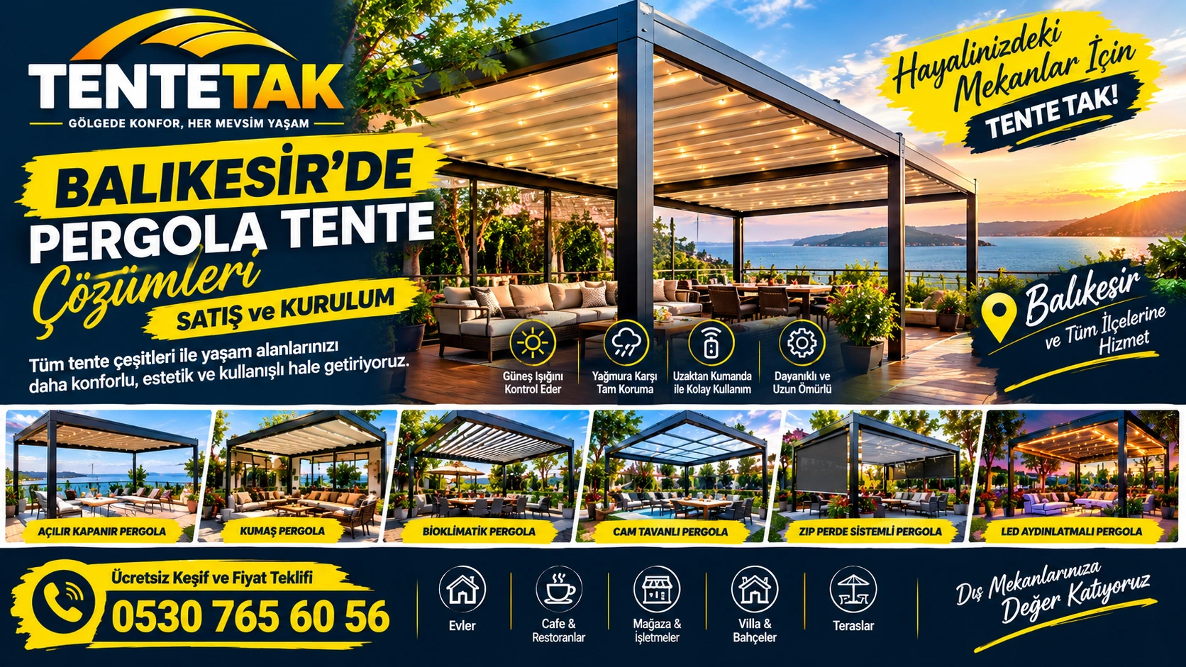 Susurluk Otomatik Tente Pergola Firması